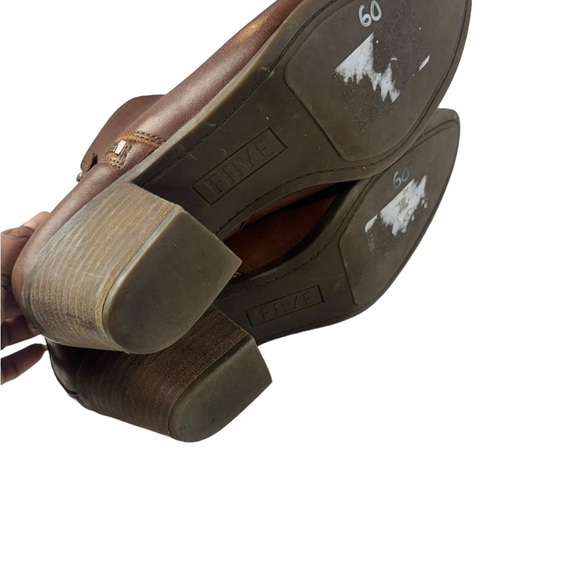 Frye Judith Zip Leather Booties Cognac Brown Size 9.5M - Picture 10 of 11